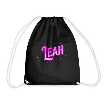 Leah name personalized - Drawstring Bag - black - Front