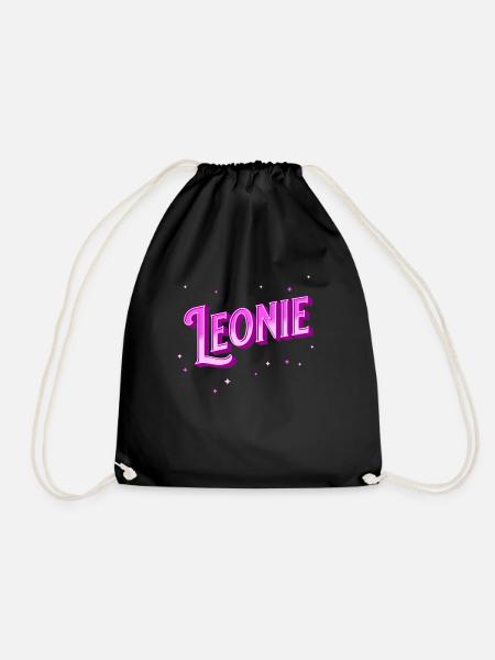 Leonie Namen personalisiert - Turnbeutel - Schwarz