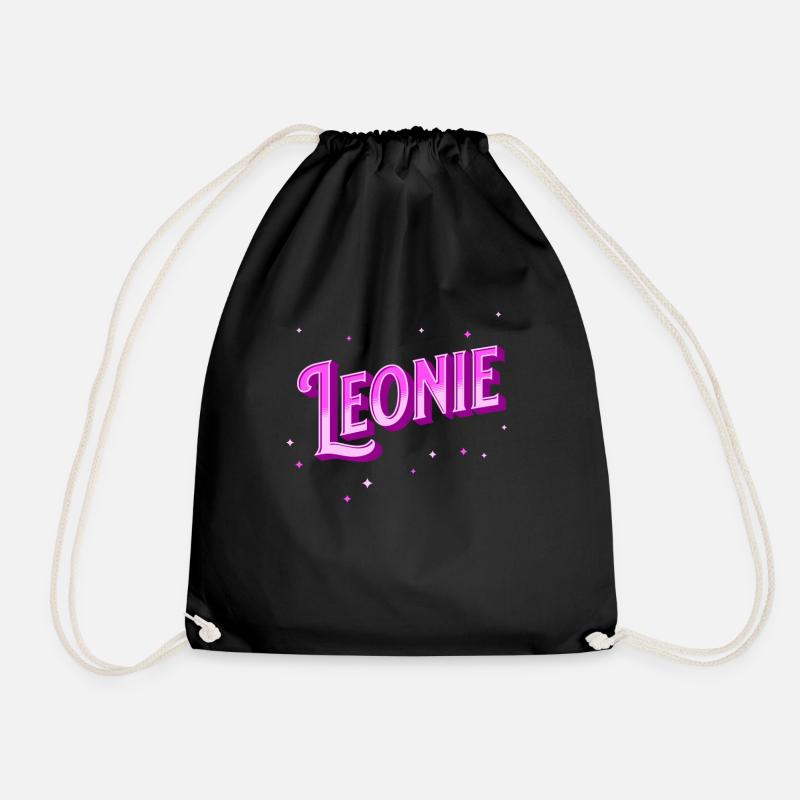 Leonie Namen personalisiert - Turnbeutel - Schwarz