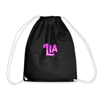 Lia Namen personalisiert - Turnbeutel - Schwarz - Vorne