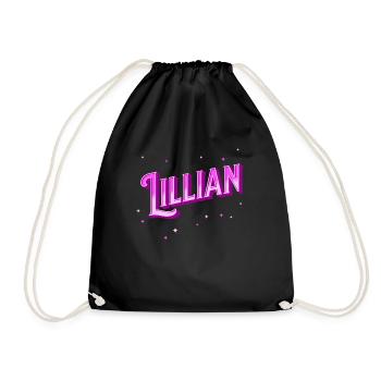 Nom de Lillian personnalisé - Sac de sport léger - noir - Devant