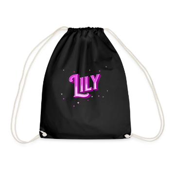 Lily name personalized - Drawstring Bag - black - Front