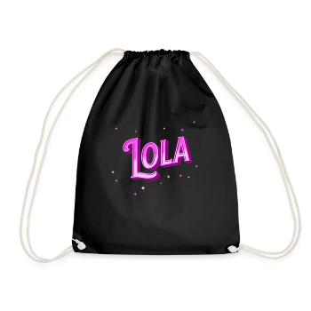 Nom Lola personnalisé - Sac de sport léger - noir - Devant