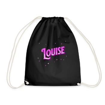 Louise Namen personalisiert - Turnbeutel - Schwarz - Vorne
