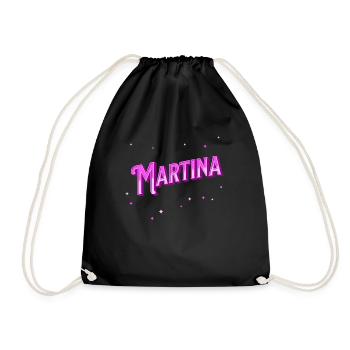 Martina Namen personalisiert - Turnbeutel - Schwarz - Vorne