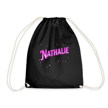 Le prénom de Nathalie personnalisé - Sac de sport léger - noir - Devant