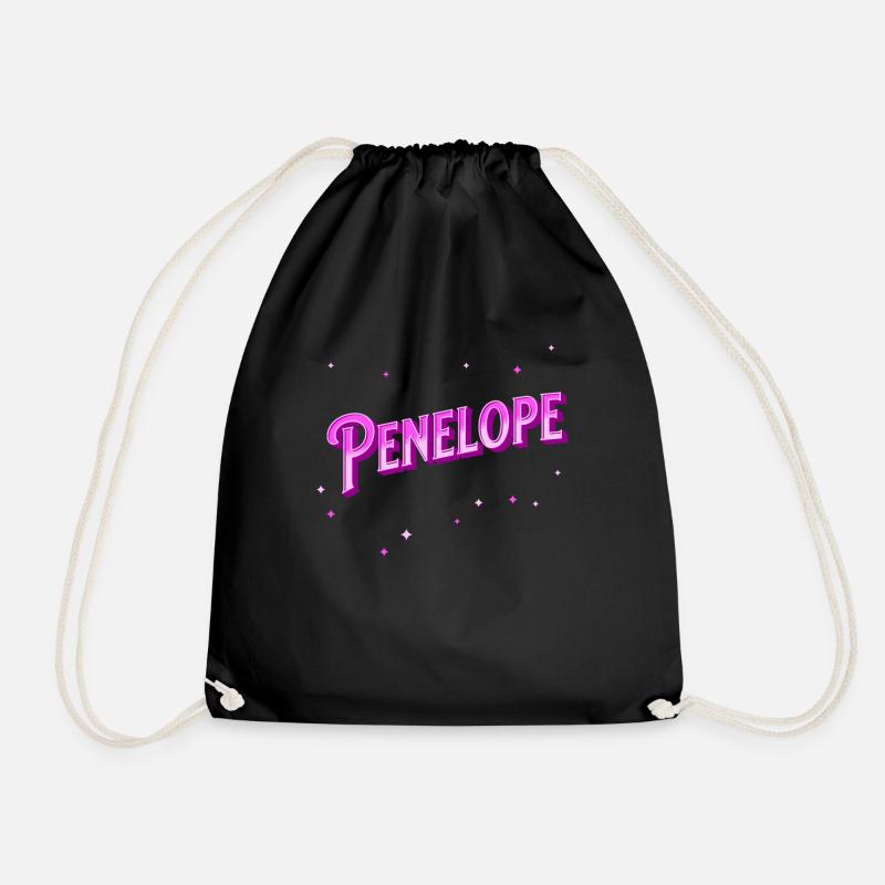 Penelope Namen personalisiert - Turnbeutel - Schwarz