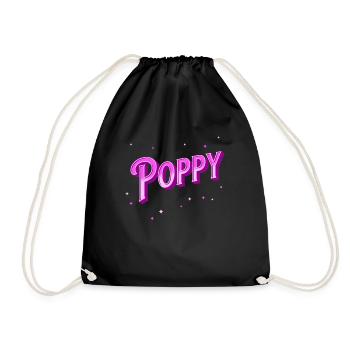 Poppy name personalized - Drawstring Bag - black - Front