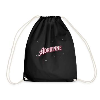 Prénom Adrienne personnalisé - Sac de sport léger - noir - Devant