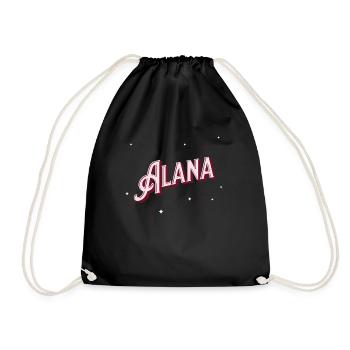 Alana Namen personalisiert - Turnbeutel - Schwarz - Vorne