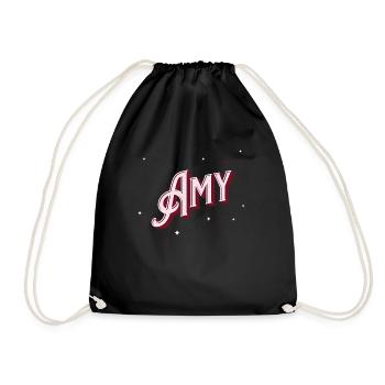 Amy name personalized - Drawstring Bag - black - Front