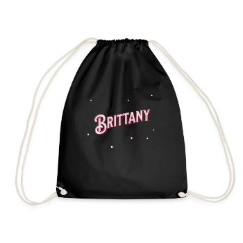 Brittany Namen personalisiert - Turnbeutel - Schwarz - Vorne