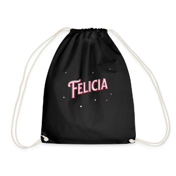 Felicia name personalized - Drawstring Bag - black - Front