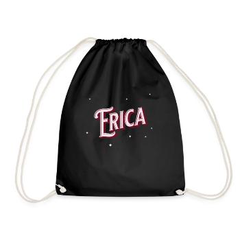Erica Namen personalisiert - Turnbeutel - Schwarz - Vorne