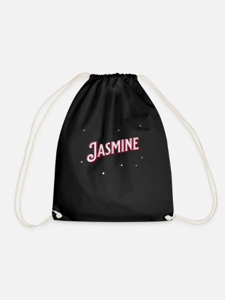 Jasmine Namen personalisiert - Turnbeutel - Schwarz