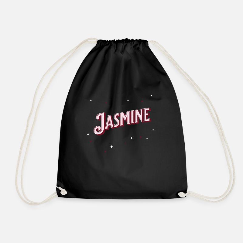 Jasmine Namen personalisiert - Turnbeutel - Schwarz