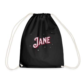 Jane name personalized - Drawstring Bag - black - Front