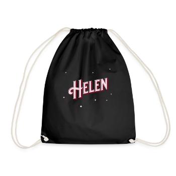 Helen Namen personalisiert - Turnbeutel - Schwarz - Vorne
