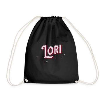Lori Namen personalisiert - Turnbeutel - Schwarz - Vorne