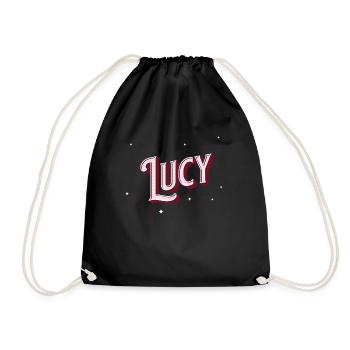 Lucy name personalised - Drawstring Bag - black - Front