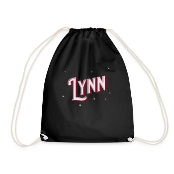 Lynn Namen personalisiert - Turnbeutel - Schwarz - Vorne