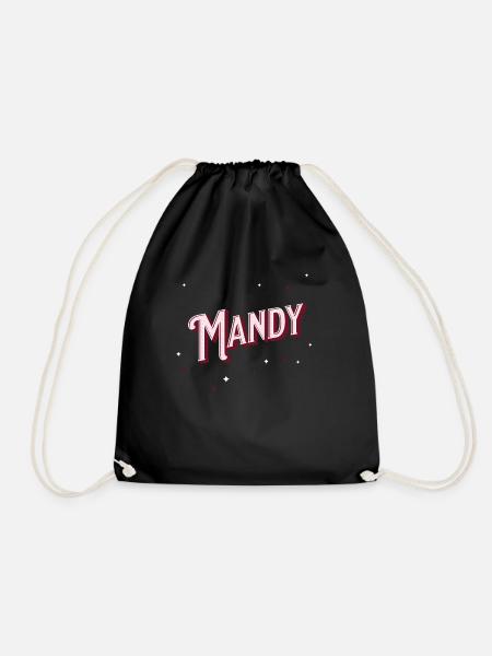 Mandy name personalized - Drawstring Bag - black