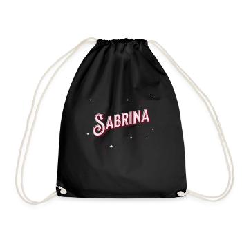 Sabrina Namen personalisiert - Turnbeutel - Schwarz - Vorne