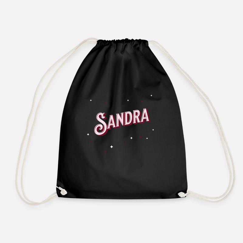 Sandra Namen personalisiert - Turnbeutel - Schwarz