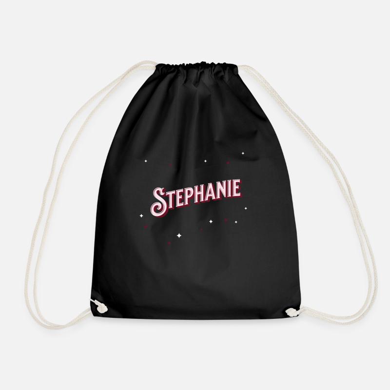 Stephanie Namen personalisiert - Turnbeutel - Schwarz