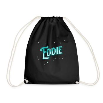 Eddie Namen personalisiert - Turnbeutel - Schwarz - Vorne