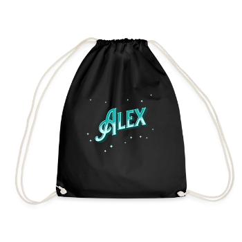 Le prénom d’Alex personnalisé - Sac de sport léger - noir - Devant
