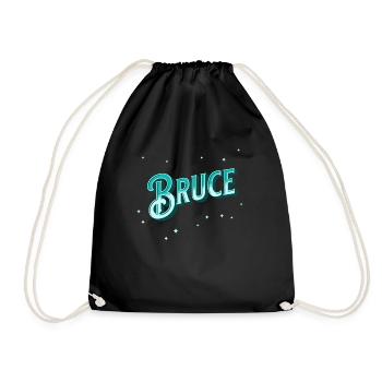 Bruce Namen personalisiert - Turnbeutel - Schwarz - Vorne