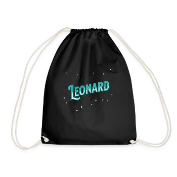 Leonard nom personnalisé - Sac de sport léger - noir - Devant