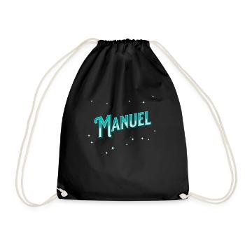 Manuel name personalized - Drawstring Bag - black - Front