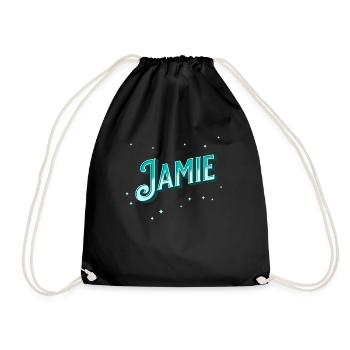 Jamie Namen personalisiert - Turnbeutel - Schwarz - Vorne