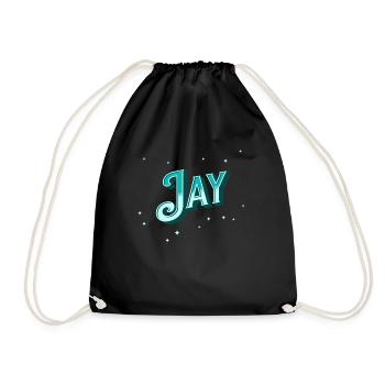 Jay name personalized - Drawstring Bag - black - Front