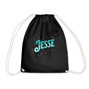 Jesse Namen personalisiert - Turnbeutel - Schwarz - Vorne