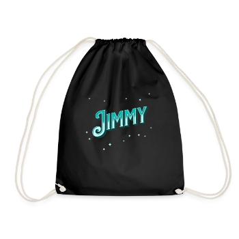 Jimmy Namen personalisiert - Turnbeutel - Schwarz - Vorne