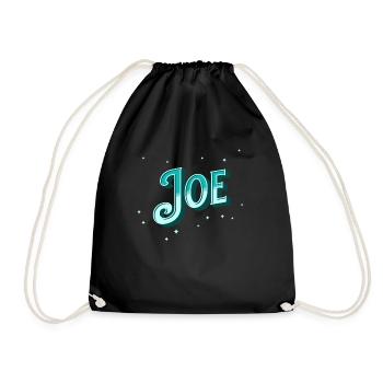 Joe Namen personalisiert - Turnbeutel - Schwarz - Vorne