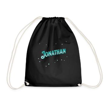 Jonathan Namen personalisiert - Turnbeutel - Schwarz - Vorne