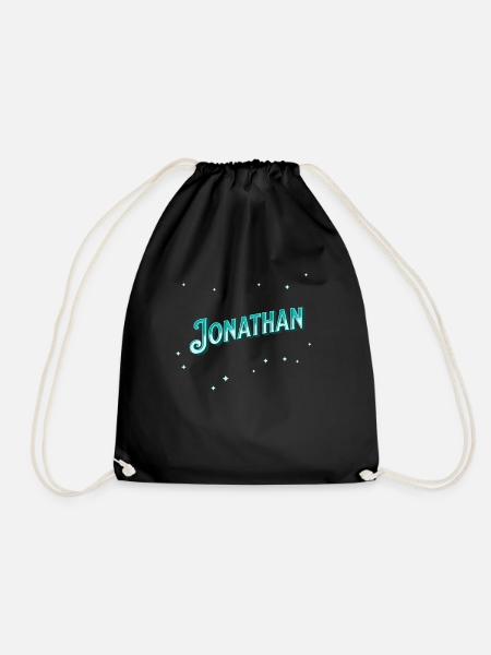 Jonathan name personalized - Drawstring Bag - black