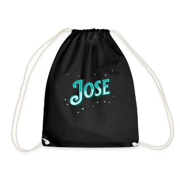 Jose Namen personalisiert - Turnbeutel - Schwarz - Vorne