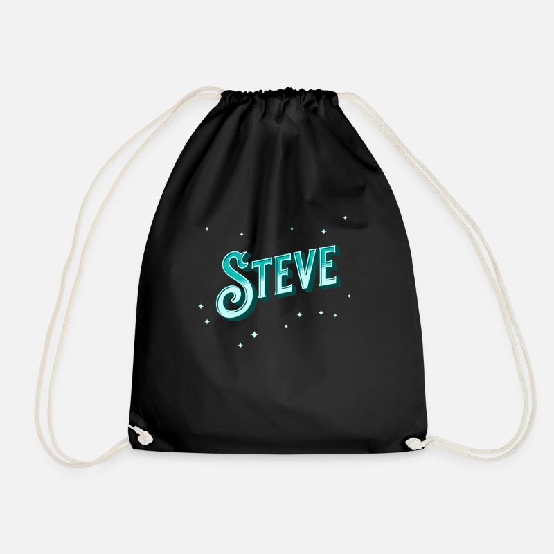Steve Namen personalisiert - Turnbeutel - Schwarz