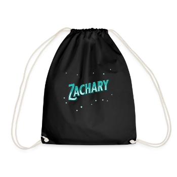 Zachary name personalized - Drawstring Bag - black - Front