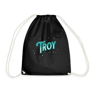 Troy name personalized - Drawstring Bag - black - Front