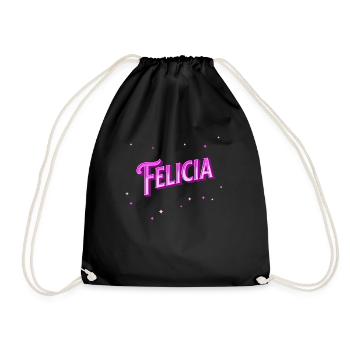 Felicia name personalized - Drawstring Bag - black - Front
