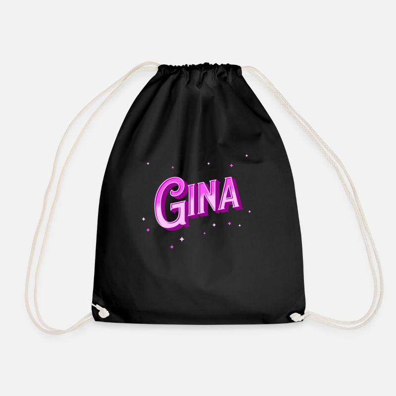 Gina Namen personalisiert - Turnbeutel - Schwarz