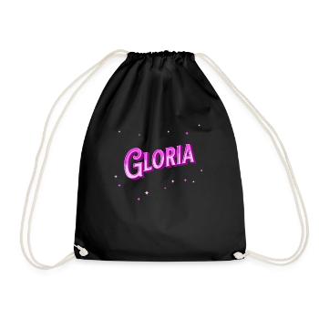 Gloria Namen personalisiert - Turnbeutel - Schwarz - Vorne