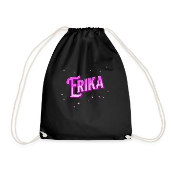 Nom Erika personnalisé - Sac de sport léger - noir - Devant