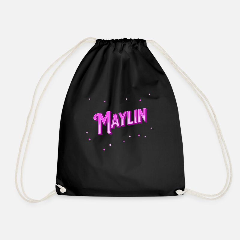 Maylin Namen personalisiert - Turnbeutel - Schwarz